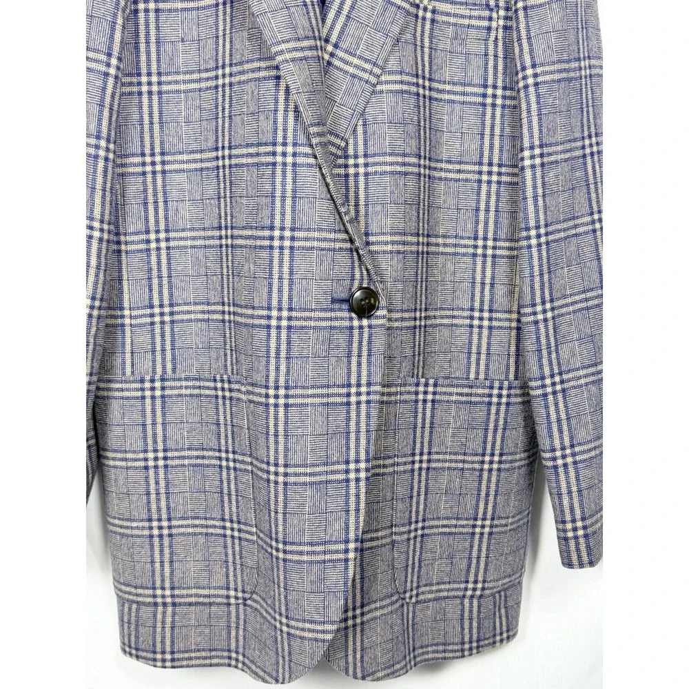 Madewell Larsen Blazer Navy Glen Plaid Preppy Career Old Money‎ Chic S Academia